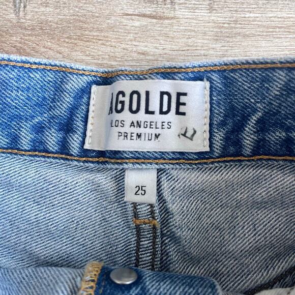 AGOLDE Girl Power Jaden High Rise Denim Shorts - Size 25 - Picture 3 of 6
